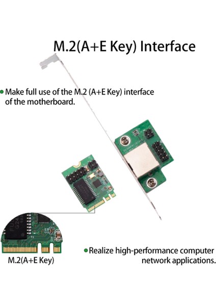 M.2 A Key ve E Key To 1 Port 10/100/1000MBPS Gigabit Ethernet Nıc Ağ Kartı Adaptörü RJ45 Lan Denetleyici Kartı (Yurt Dışından)