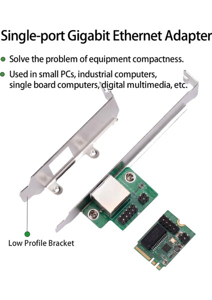 M.2 A Key ve E Key To 1 Port 10/100/1000MBPS Gigabit Ethernet Nıc Ağ Kartı Adaptörü RJ45 Lan Denetleyici Kartı (Yurt Dışından)
