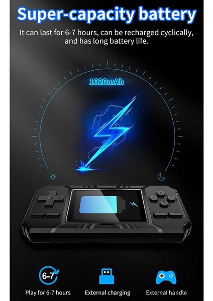 Retro Taşınabilir Mini El Oyun Konsolu 8-Bit 3.0 Inç Renkli Ekran LCD Oyun Oyuncu Dahili 500 Oyun-Siyah (Yurt Dışından) fırsatları