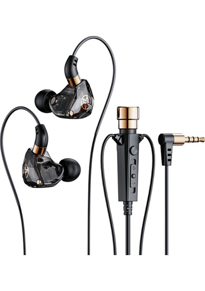 Hifi Kablolu Mikrofonlu Kulaklıklar Gürültü Önleyici Dinamik Kulak Içi Kulaklıklar Kulaklık Başlıkları Spor Için Bas Kulaklık Seti (Siyah) (Yurt Dışından)