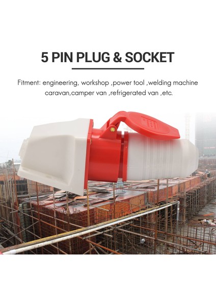 16 Amp 5 Pimli Fiş ve Soket Hava Koşullarına Dayanıklı IP44 3 Faz 380-415V 3p + N + Toprak 16A (Yurt Dışından) fırsatları
