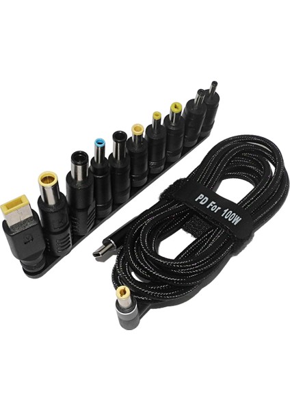 100W Tip C Dizüstü Bilgisayar Güç Adaptörü Konnektör Fişi USB Tip C Için Evrensel Şarj Jakı Şarj Kablosu Kordonu (Yurt Dışından)