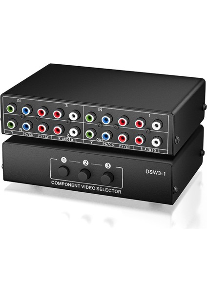 3 Yollu Rgb Komponent Av Anahtarı Video Ses Seçici 3'ü 1 Arada Çıkış Ypbpr Komponent Rgb Switcher Kutusu Tv 360 DVD Için (Yurt Dışından)