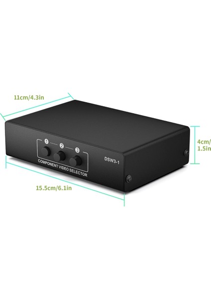3 Yollu Rgb Komponent Av Anahtarı Video Ses Seçici 3'ü 1 Arada Çıkış Ypbpr Komponent Rgb Switcher Kutusu Tv 360 DVD Için (Yurt Dışından)