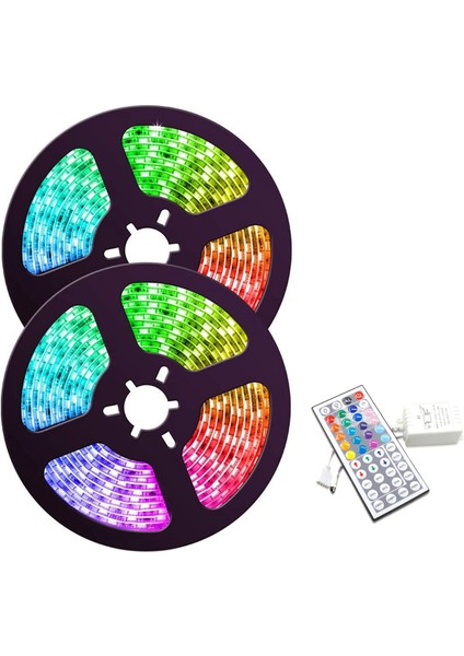 10 M LED Işık Şeridi Rgb 3528 600LED Su Geçirmez Esnek Işık Şeridi ile 44 Anahtar Uzaktan Kumanda ile Yatak Odası Noel (Yurt Dışından)