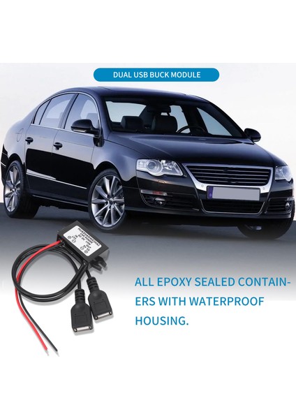 Dc Dönüştürücü 12V - 5V 3A Çift 2 USB - Otomatik Güç Regülatörü Voltajı (Yurt Dışından)