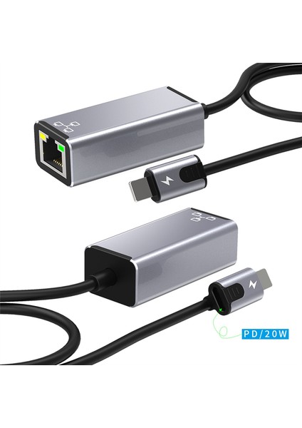 8-Pin - RJ45 Adaptörü Ethernet Adaptörü PD20W Şarj Harici 100MBPS Ağ Kartı Tak-Çalıştır / Için (Yurt Dışından)