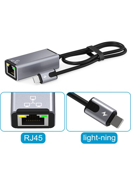 8-Pin - RJ45 Adaptörü Ethernet Adaptörü PD20W Şarj Harici 100MBPS Ağ Kartı Tak-Çalıştır / Için (Yurt Dışından)