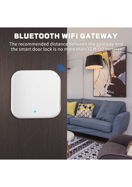 Bluetooth Wifi Ağ Geçidi Parmak Izi Şifre Akıllı Elektronik Dış Kapı Kilidi Ev Köprüsü Ttlock App Kontrol Ağ Geçidi Hub (Yurt Dışından)