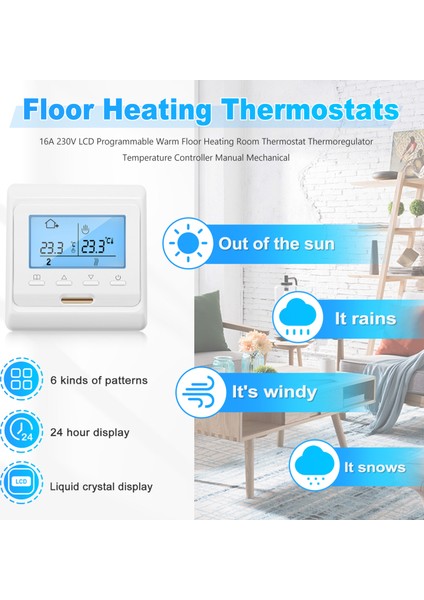 16A 230V LCD Programlanabilir Sıcak Yerden Isıtma Oda Termostatı Termoregülatör Sıcaklık Kontrol Cihazı Manuel Mekanik (Yurt Dışından) fırsatları