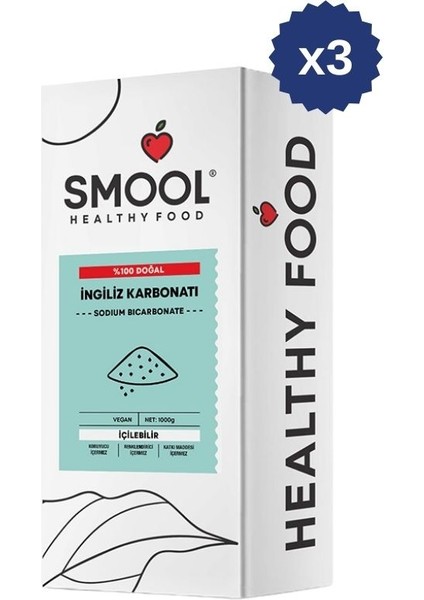 Ingiliz Karbonatı 1000 gr X3 Içilebilir, Katkısız, Doğal, Food Grade