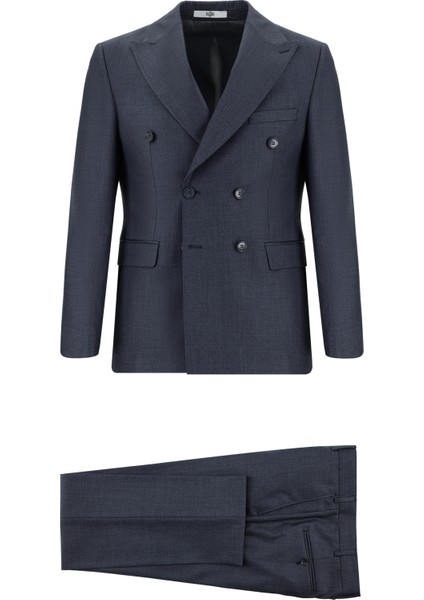 Slim Fit Kruvaze Takım Elbise