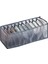 1-GRI-12X32X12CM Stili Iç Giyim Depolama Organizatör Ayrılmış Çorap Şort Sütyen Saklama Kutuları Yurt Klozet Organizatör Çekmece Yıkanabilir (Yurt Dışından) 1