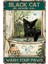 Ahşap Vintage Tablo " Black Cat Wash Your Paws" Ahşap Mdf 25X35 cm 1