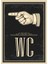 Ahşap Vintage Tablo " Wc Sol Ok" Ahşap Mdf 25X35CM 1