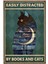 Ahşap Vintage Tablo " Easily Distracted By Books And Cats" Mdf 25X35CM 1