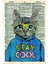 Ahşap Vintage Tablo " Stay Cool Cat " Ahşap Mdf 25X35CM 1