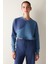 Lacivert Uzun Kollu Bisiklet Yaka Milos Crop Sweatshirt - Saude Collection 5
