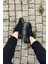Günlük Kadın Erkek Sneaker Siyah Spor Ayakkabı Bağcıklı Rahat Esnek Tırtıklı Taban 567 3