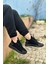 Günlük Kadın Erkek Sneaker Siyah Spor Ayakkabı Bağcıklı Rahat Esnek Tırtıklı Taban 567 5