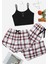 Kadın Baskılı Ultrasoft Askılı Pijama Takımı 3'lü Paket Şortlu Desenli 1