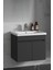 Çiğdem 65 cm Antrasit Gri Mat Mdf Seramik Lavabolu Asma Banyo Alt Dolabı 2