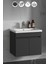 Çiğdem 55 cm Antrasit Gri Mat Mdf Seramik Lavabolu Asma Banyo Alt Dolabı 1
