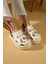 Yüksek Taban Jibbitzli Eva Comfort Kadın Sandalet DNZ224-24BEJVIZON 1