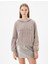 Kapşonlu Crop Kolej Sweatshirt Soluk Efektli Baskılı Pamuklu 3