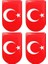 Türk Bayrak Şarjör Altı Sticker ( 4 Adet ) 2