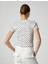 Crop Çiçekli Tişört Düğmeli V Yaka Ribanalı Slim Fit Kısa Kollu Pamuklu 4