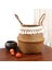 Kum Tarzı 22CMX20CM Rattan ve Hasır Saklama Sepeti, Keten Için, Seagrass, Asılı Saksı, Ev Için Oyuncak, Dekoratif Çamaşır Sepeti Meyve Sepeti (Yurt Dışından) 4