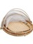 Yuvarlak 35CM Tarzı El Dokuma Yemek Servis Çadır Sepeti Tepsi Meyve Sebze Ekmek Depolama Sepeti Basit Rattan Açık Örgü Net Kapak (Yurt Dışından) 4
