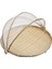 Yuvarlak 40CM Tarzı El Dokuma Yemek Servis Çadır Sepeti Tepsi Meyve Sebze Ekmek Depolama Sepeti Basit Rattan Açık Örgü Net Kapak (Yurt Dışından) 1