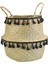 Siyah Püskül Stili S 19X17CM El Yapımı Bambu Saklama Sepetleri Seagrass Hasır Sepet Bahçe Saksı Çamaşır Sepeti Beyaz Püskül ile Konteyner Oyuncak Tutucu (Yurt Dışından) 1