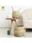 Siyah Püskül Stili S 19X17CM El Yapımı Bambu Saklama Sepetleri Seagrass Hasır Sepet Bahçe Saksı Çamaşır Sepeti Beyaz Püskül ile Konteyner Oyuncak Tutucu (Yurt Dışından) 2
