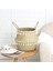 Siyah Püskül Stili Xs 16X13CM El Yapımı Bambu Saklama Sepetleri Seagrass Hasır Sepet Bahçe Saksı Çamaşır Sepeti Beyaz Püskül ile Konteyner Oyuncak Tutucu (Yurt Dışından) 3