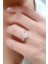 Sky Diamond Taşlı 925AYAR Gümüş Üzerine Beyaz Altın Kaplama Tek Taş Lale Yüzük 1