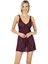 8151 Saten Gecelik -Bordo - - Xl 1