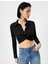 Crop Gömlek Slim Fit Bağlama Detaylı Klasik Yaka 1