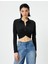 Crop Gömlek Slim Fit Bağlama Detaylı Klasik Yaka 3