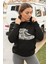 Pamuklu Tarz Oversize Kadın Kapşonlu Sweatshirt 1
