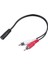 3,5 mm Stereo Dişi 2 Rca Erkek Av Kablosu Yardımcı Ses Adaptör Kablosu (Yurt Dışından) 1