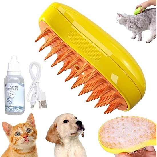 Nobrand Kediler Için Sprey Tarak, Buharlı Kedi Saç Fırçası, Buharlı Kedi Saç Fırçası, USB Elektrikli Sprey Kendi Kendini Temizleyen Evcil Hayvan Saç Fırçası (Yurt Dışından)