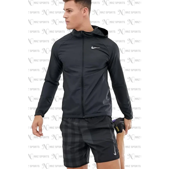 Nike Essential Hooded Running Su Tutmaz Kumaş Kapüşonlu Erkek Spor Ceket