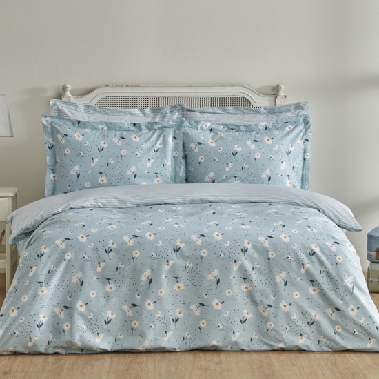 Karaca Home Daisy %100 Pamuk Çift Kişilik Nevresim Takımı Mint