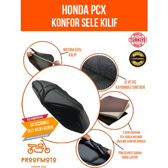 PROOFMOTO Honda Pcx Konfor Sele Kılıfı