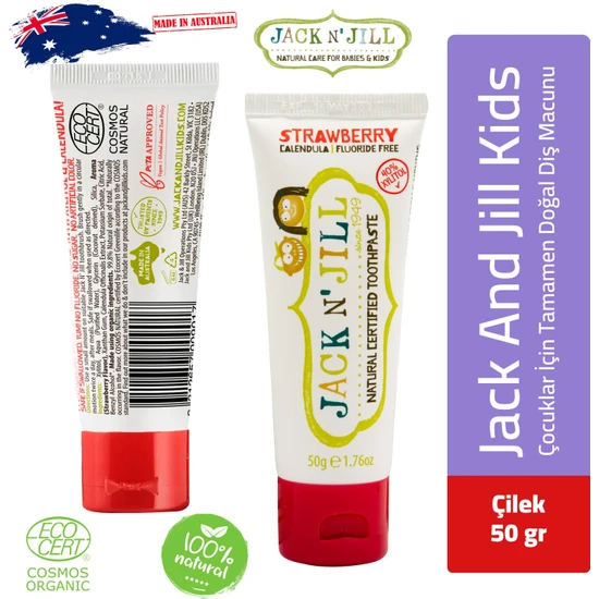 Jack N' Jill Natural Toothpaste Strawberry  Organik Çilek Aromalı Diş Macunu