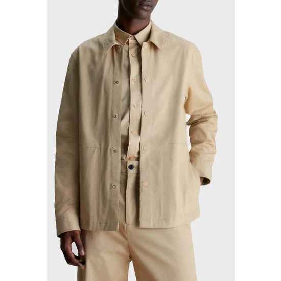 Calvin Klein Pamuklu Regular Fit Gömlek Ceket K10K112315LEB Erkek Gömlek Ceket K10K112315 Leb