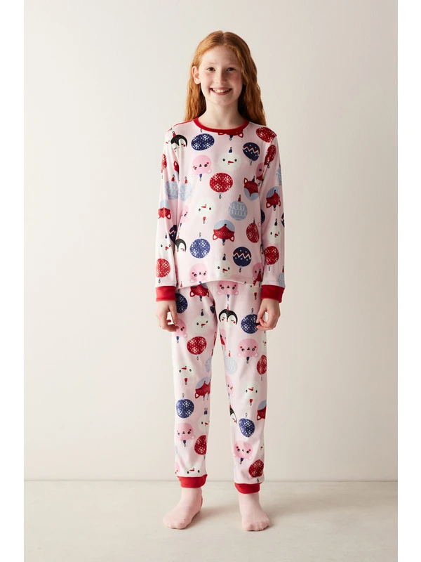 Kız Çocuk Ornament Pembe Pijama Takımı